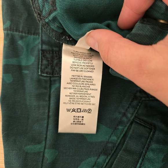 Anthropologie Cargo Pants Womens 28 Green Camo Stretch Utility Casual‎ Pockets - Picture 4 of 11